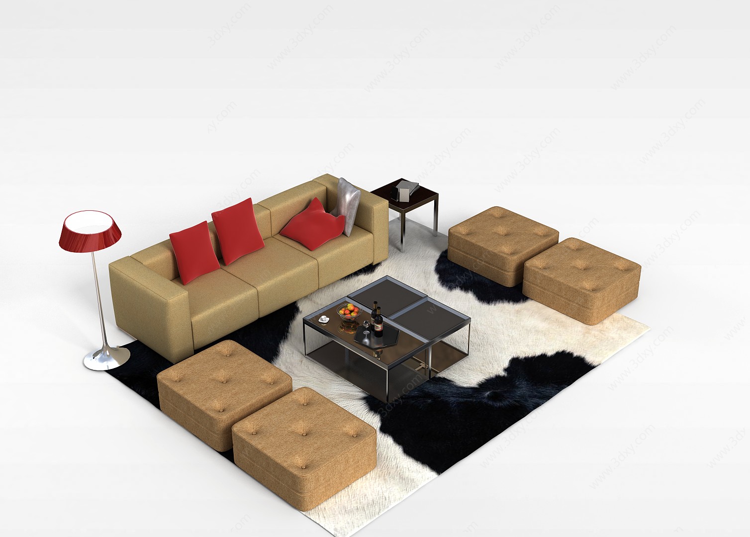 客厅沙发茶几3D模型