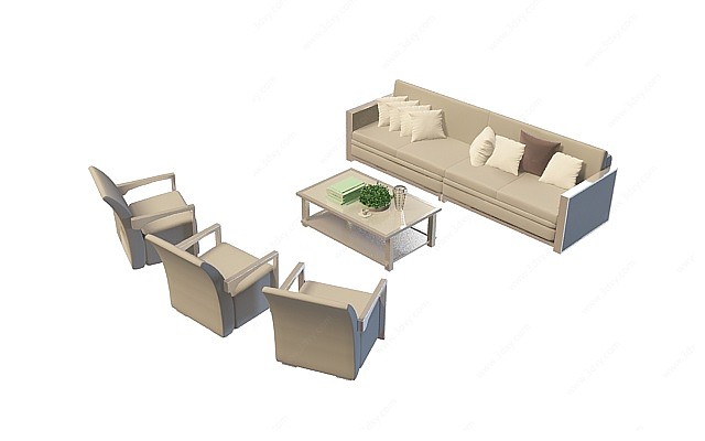 独立式沙发茶几3D模型