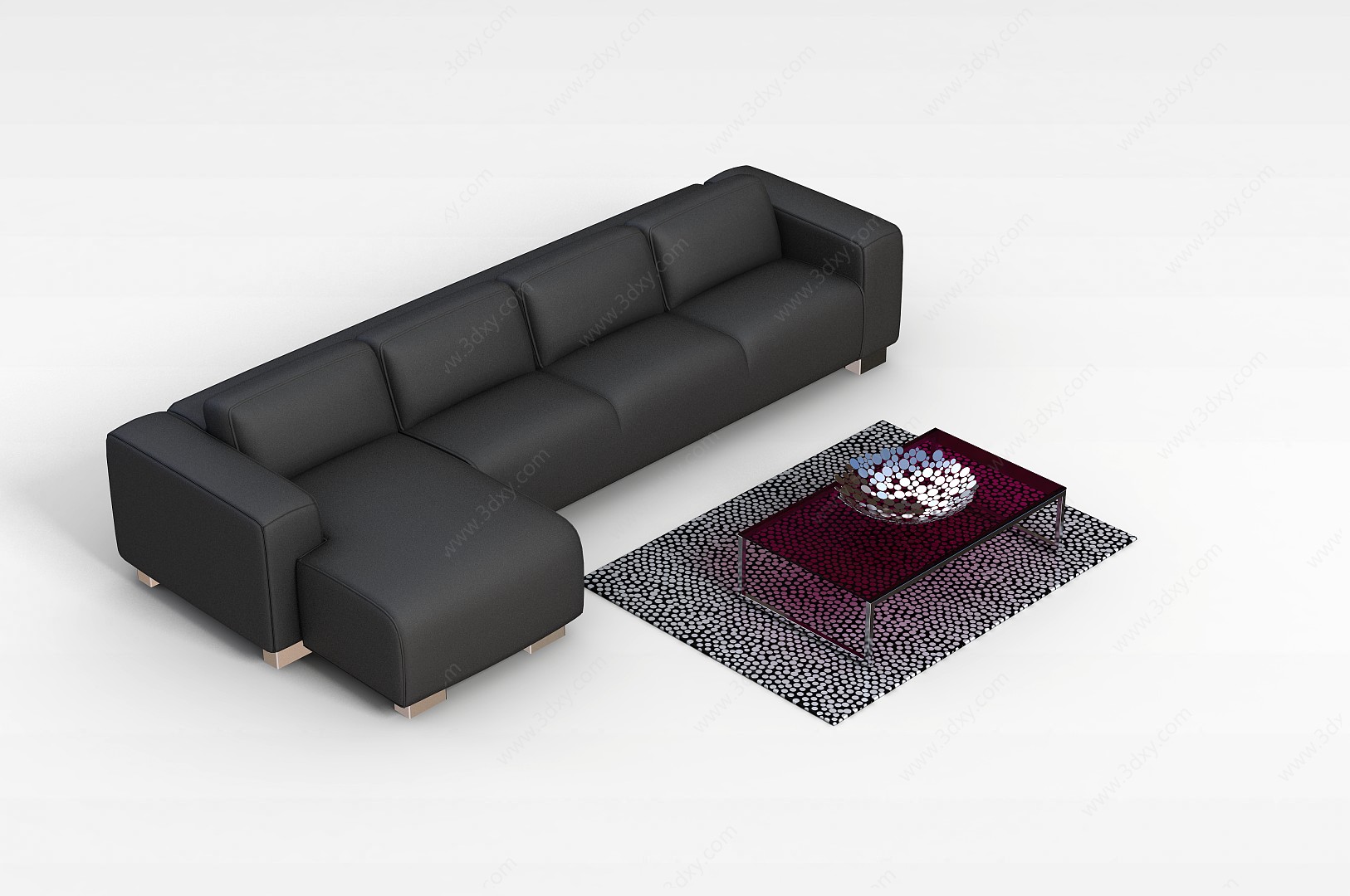 客厅布艺沙发茶几3D模型