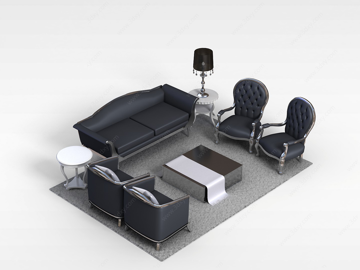 欧式沙发组合3D模型
