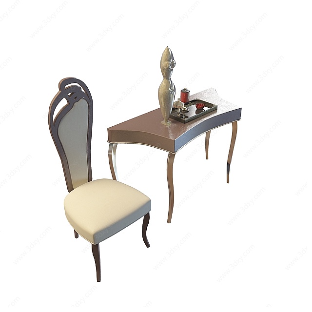 欧式茶桌椅3D模型