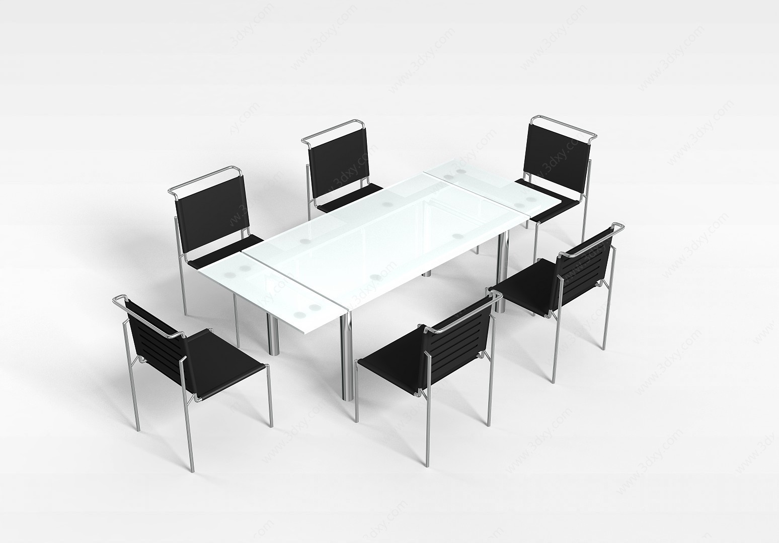 简约现代会议桌椅3D模型