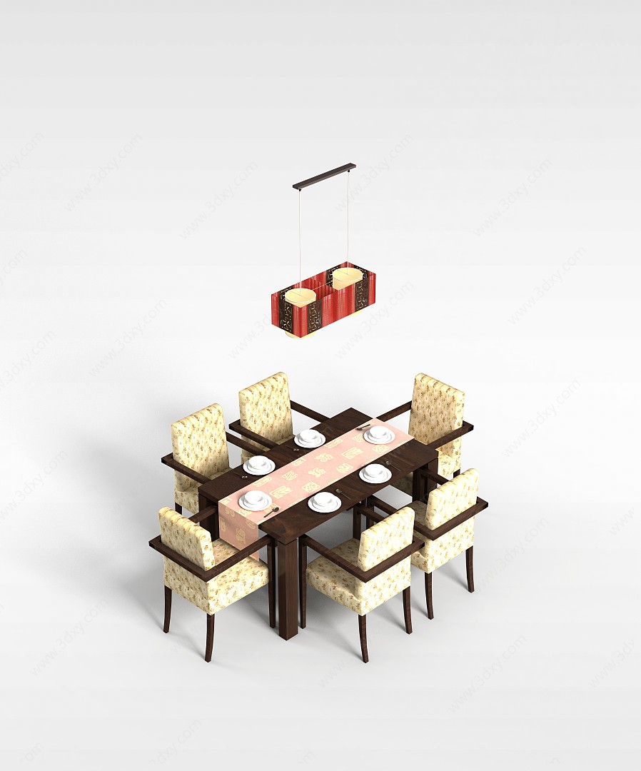 饭店桌椅3D模型