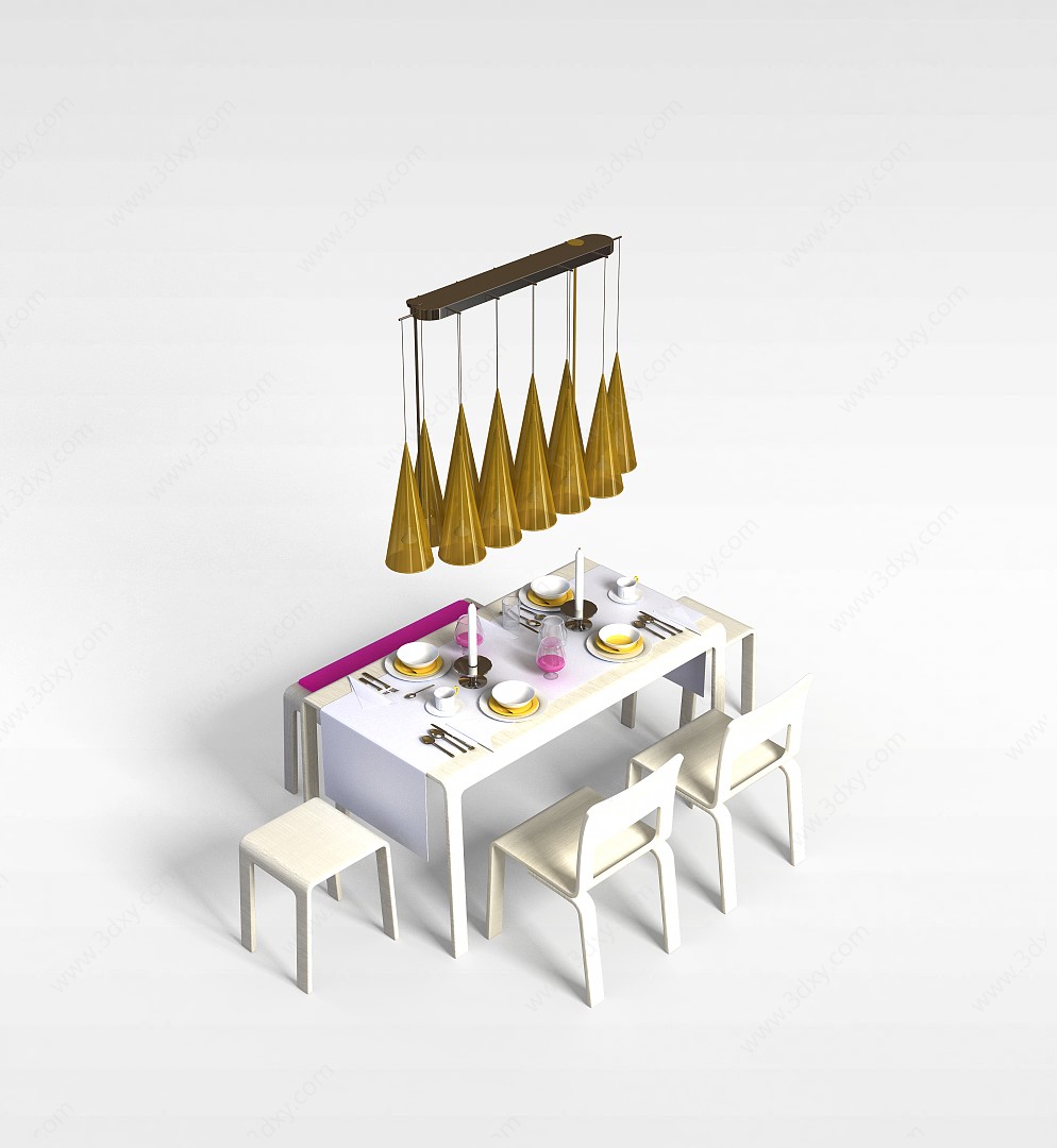 厨房餐桌椅3D模型