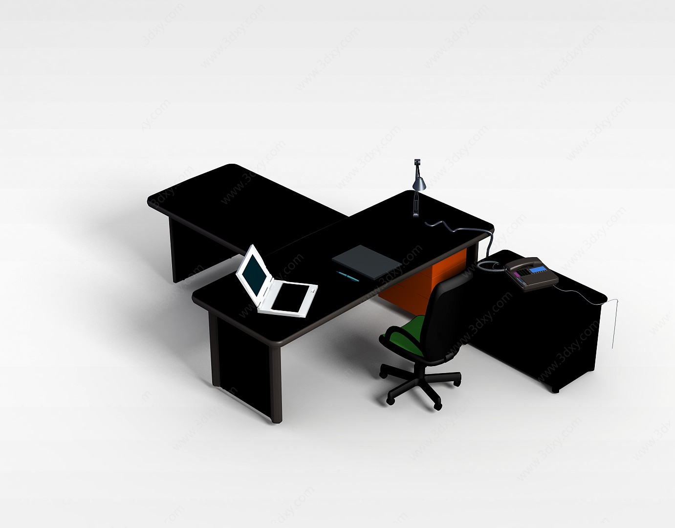 简约办公桌椅3D模型