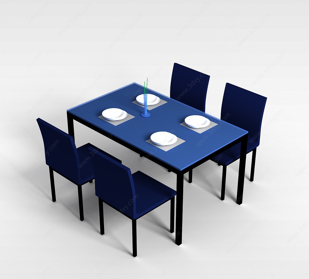 现代简约餐桌椅3D模型