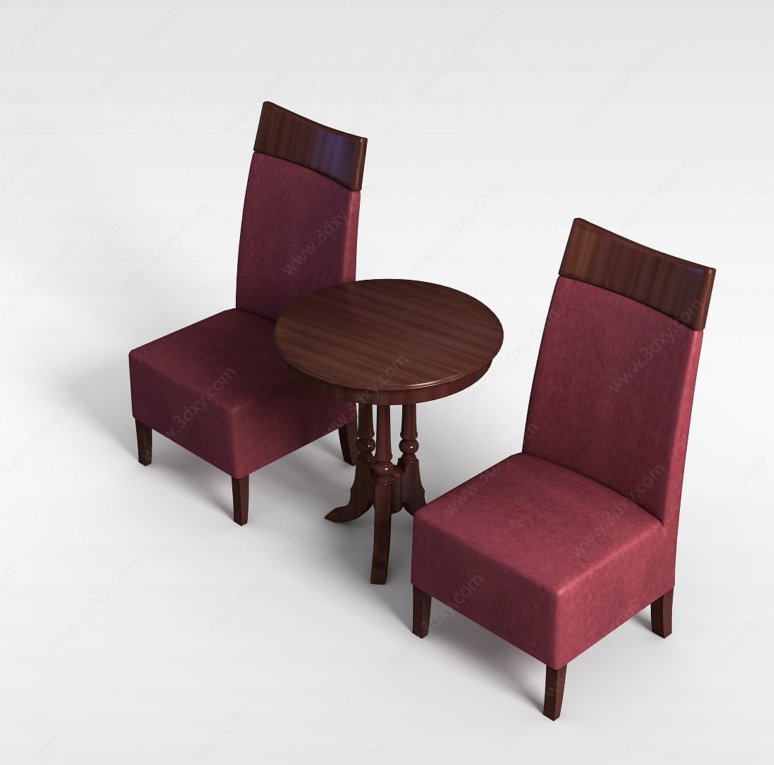 休息室桌椅组合3D模型