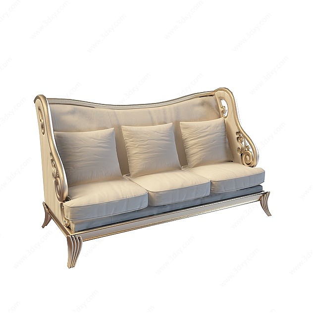 奢华欧式沙发组合3D模型