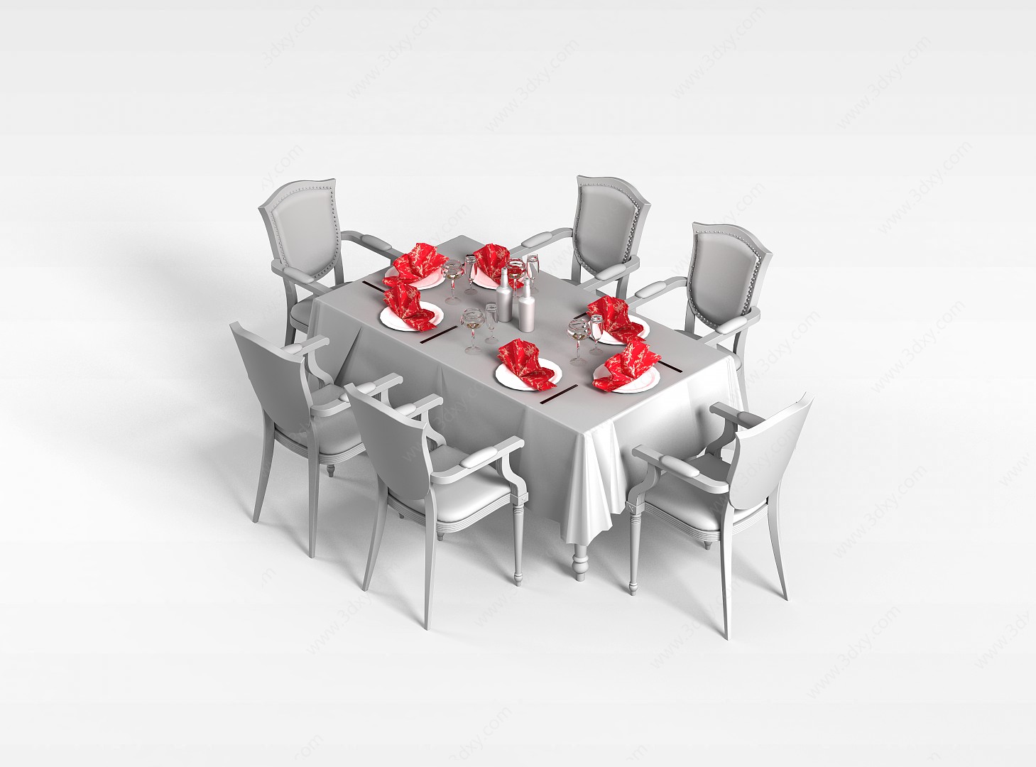 现代时尚餐桌椅3D模型