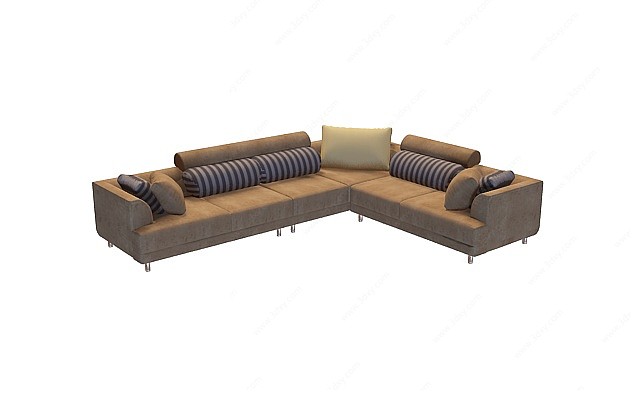 布艺现代组合沙发3D模型