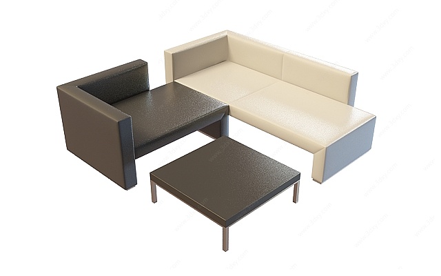 现代简约沙发茶几3D模型