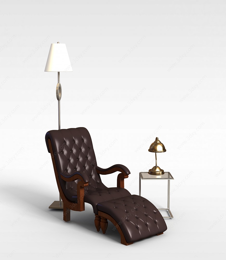 高档欧式桌椅组合3D模型