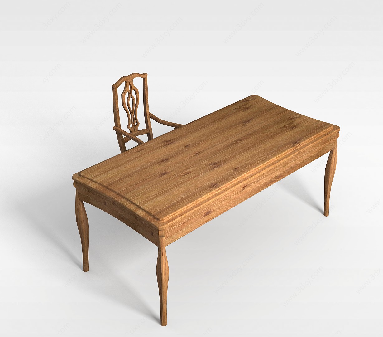 简约书桌椅3D模型