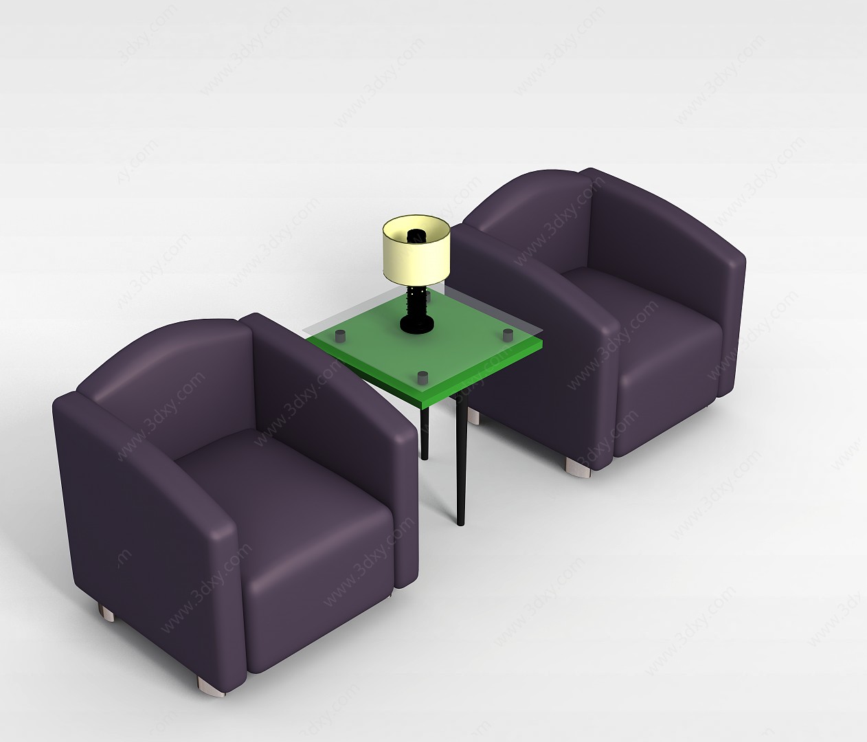 商务沙发茶几3D模型