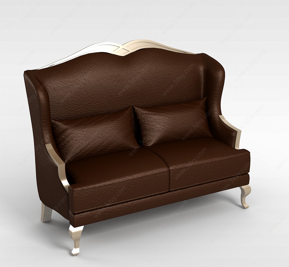 欧式皮质双人沙发3D模型