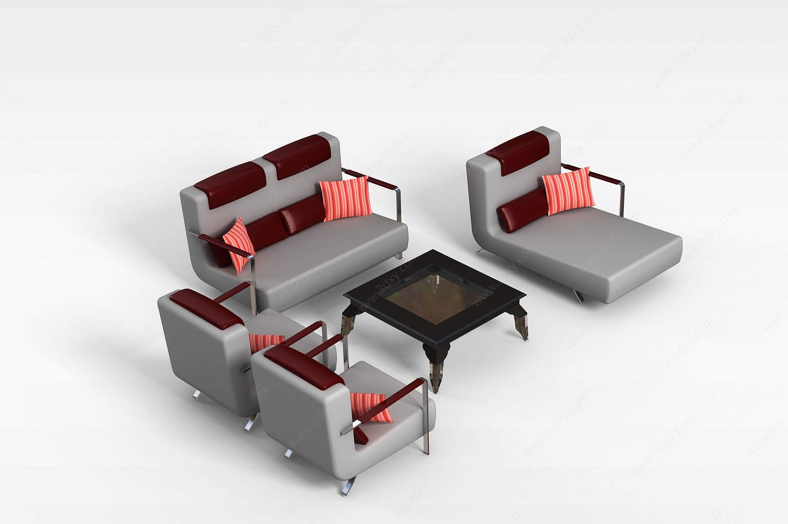 创意沙发茶几组合3D模型