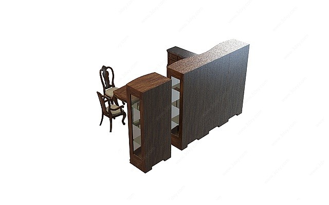 中式古典桌椅3D模型