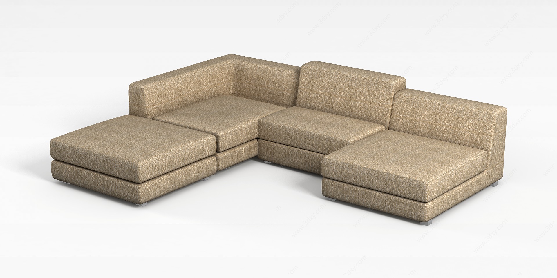 现代U型沙发3D模型
