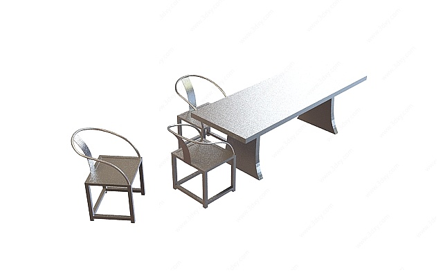 复古中式桌椅3D模型