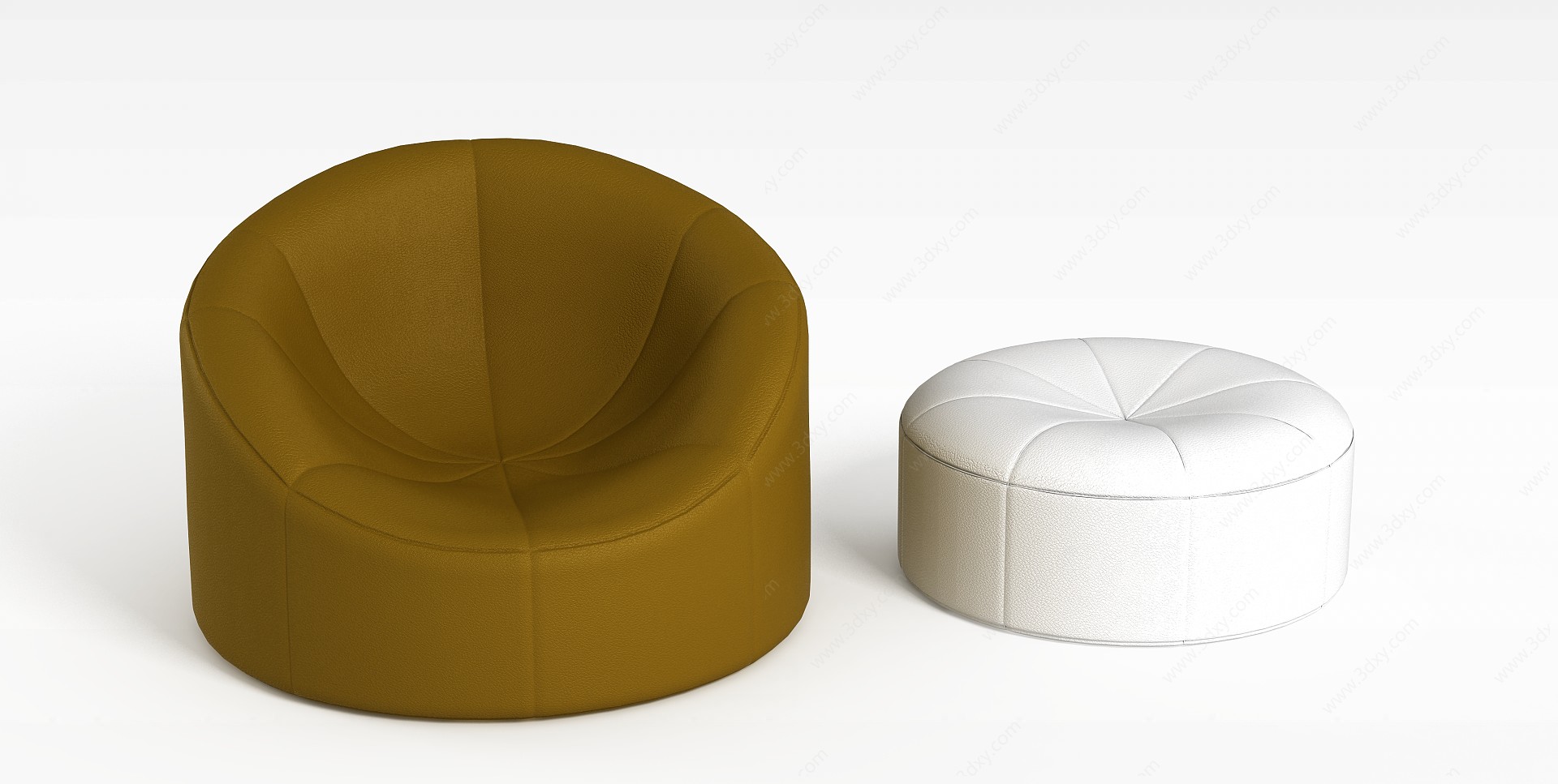 大小沙发凳3D模型