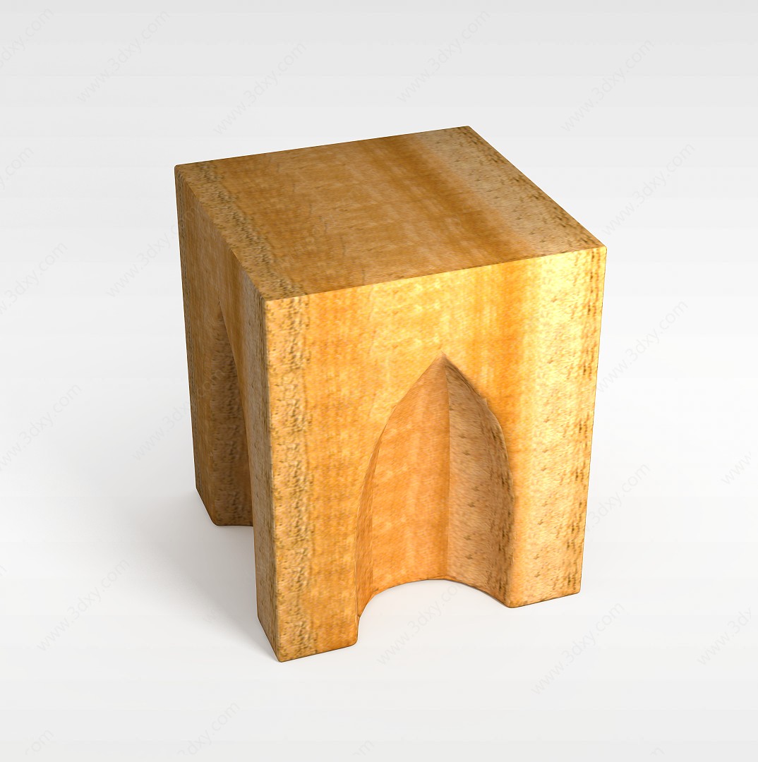 方木凳3D模型