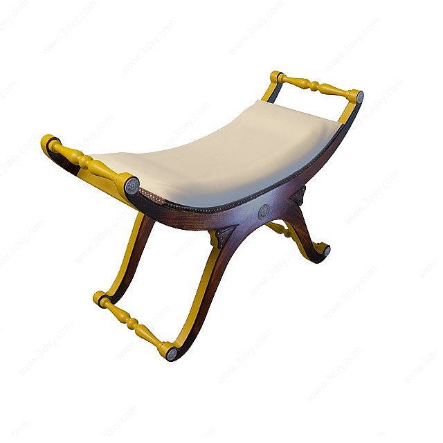 小床尾凳3D模型