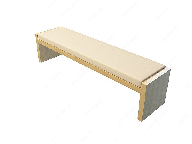 简朴床尾凳3D模型
