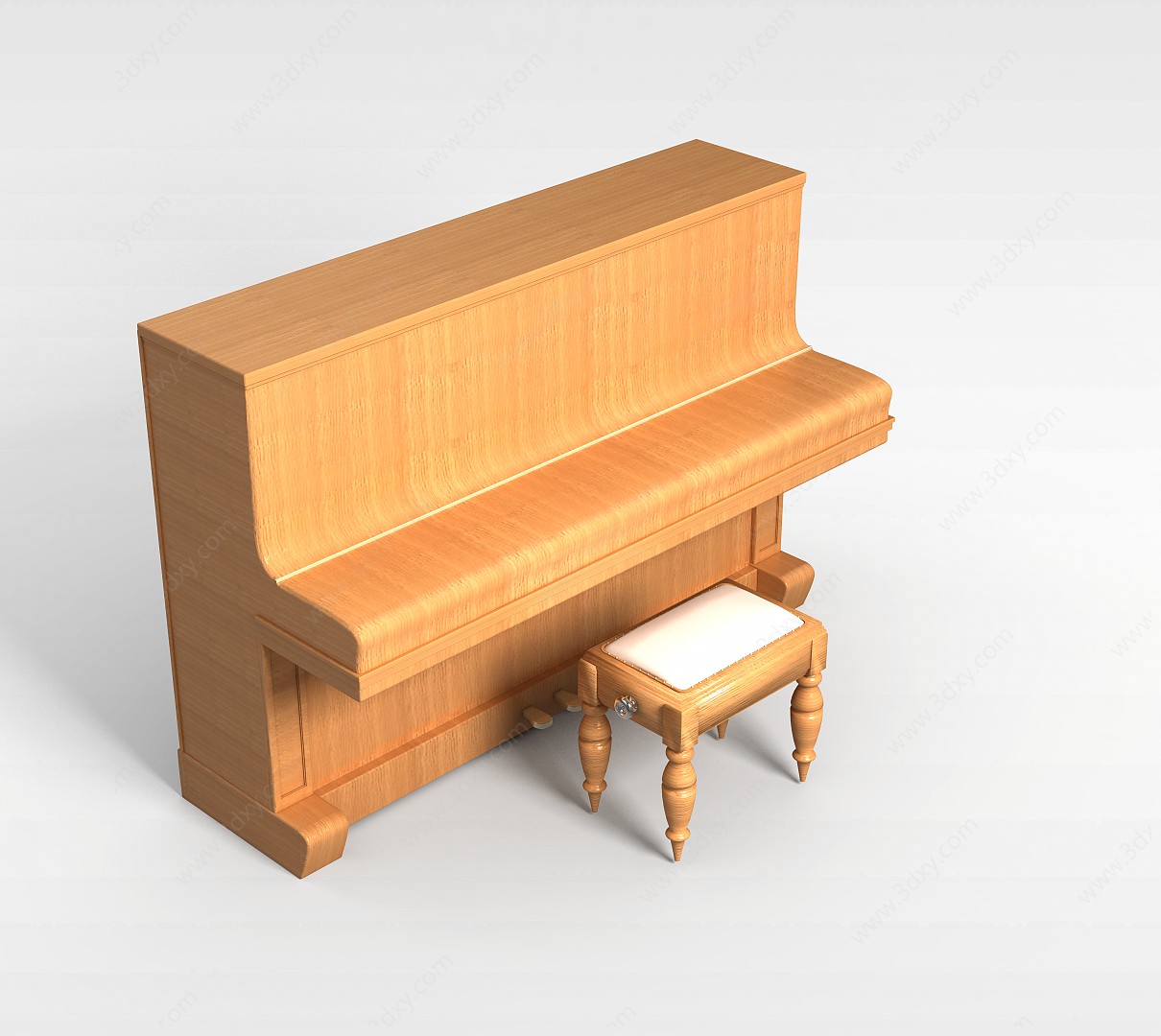 木质钢琴3D模型