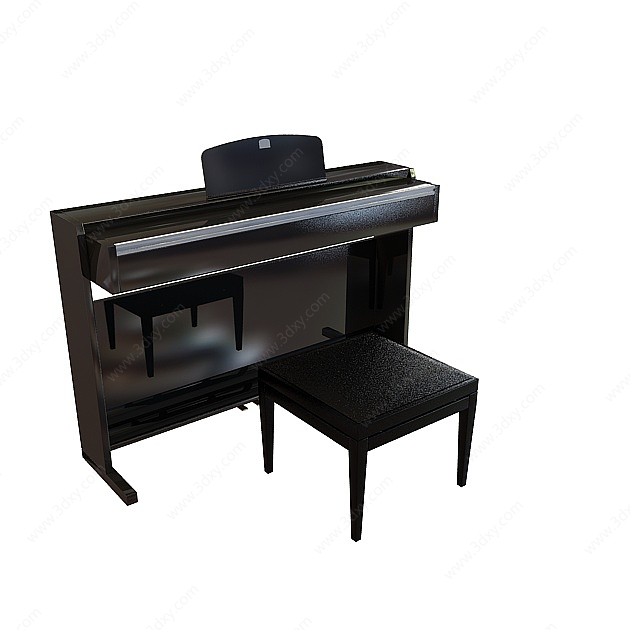 音乐钢琴带凳子3D模型