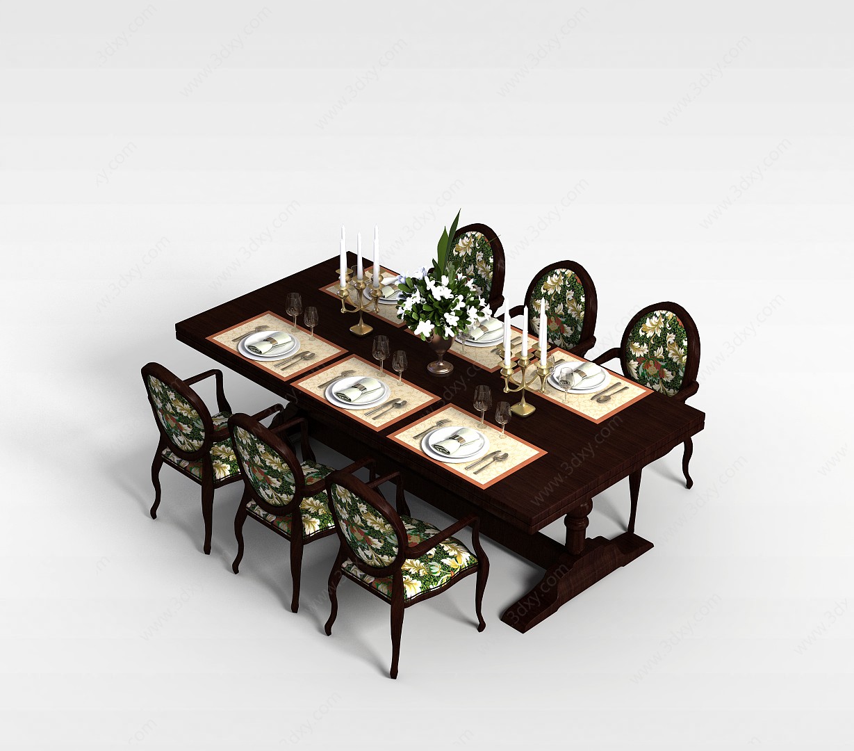 酒店餐桌椅3D模型