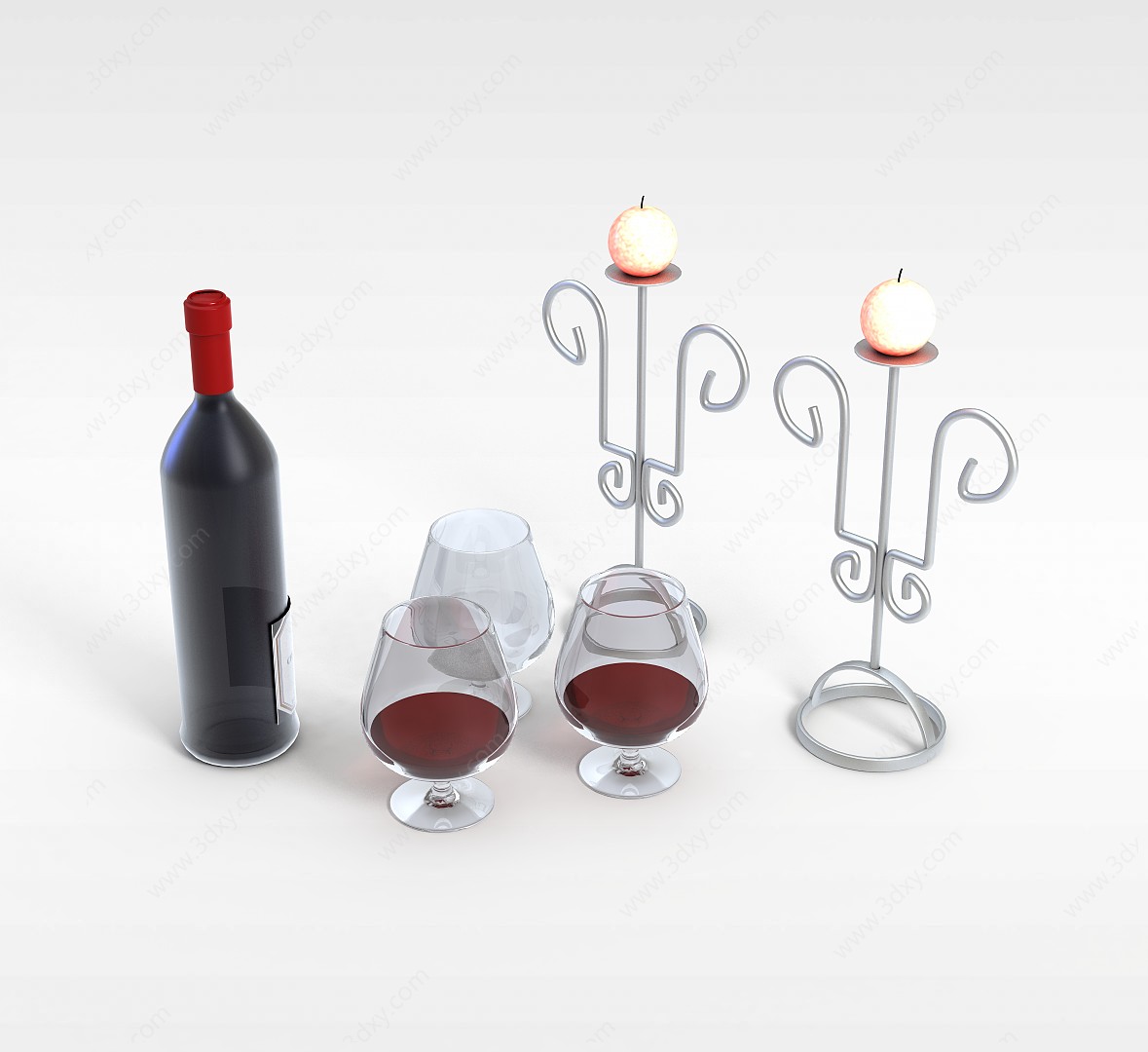 红酒3D模型