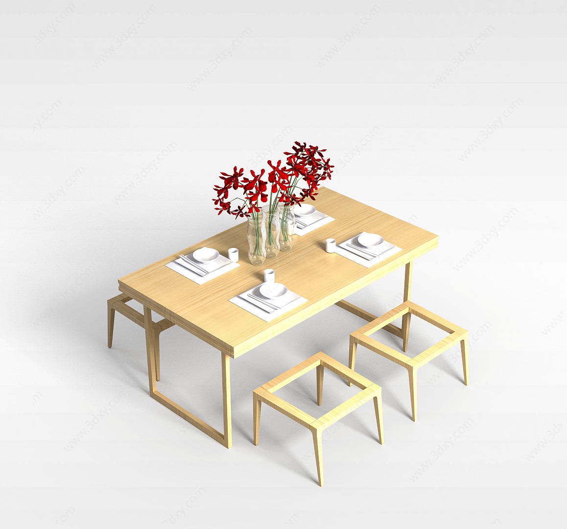 家用餐桌椅3D模型