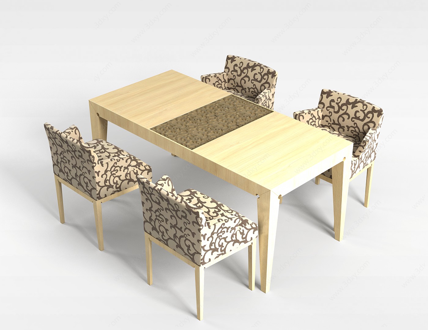花色布艺椅子3D模型