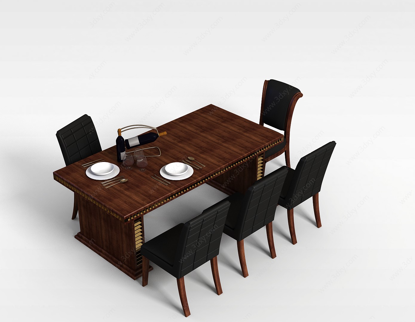 会客桌椅组合3D模型
