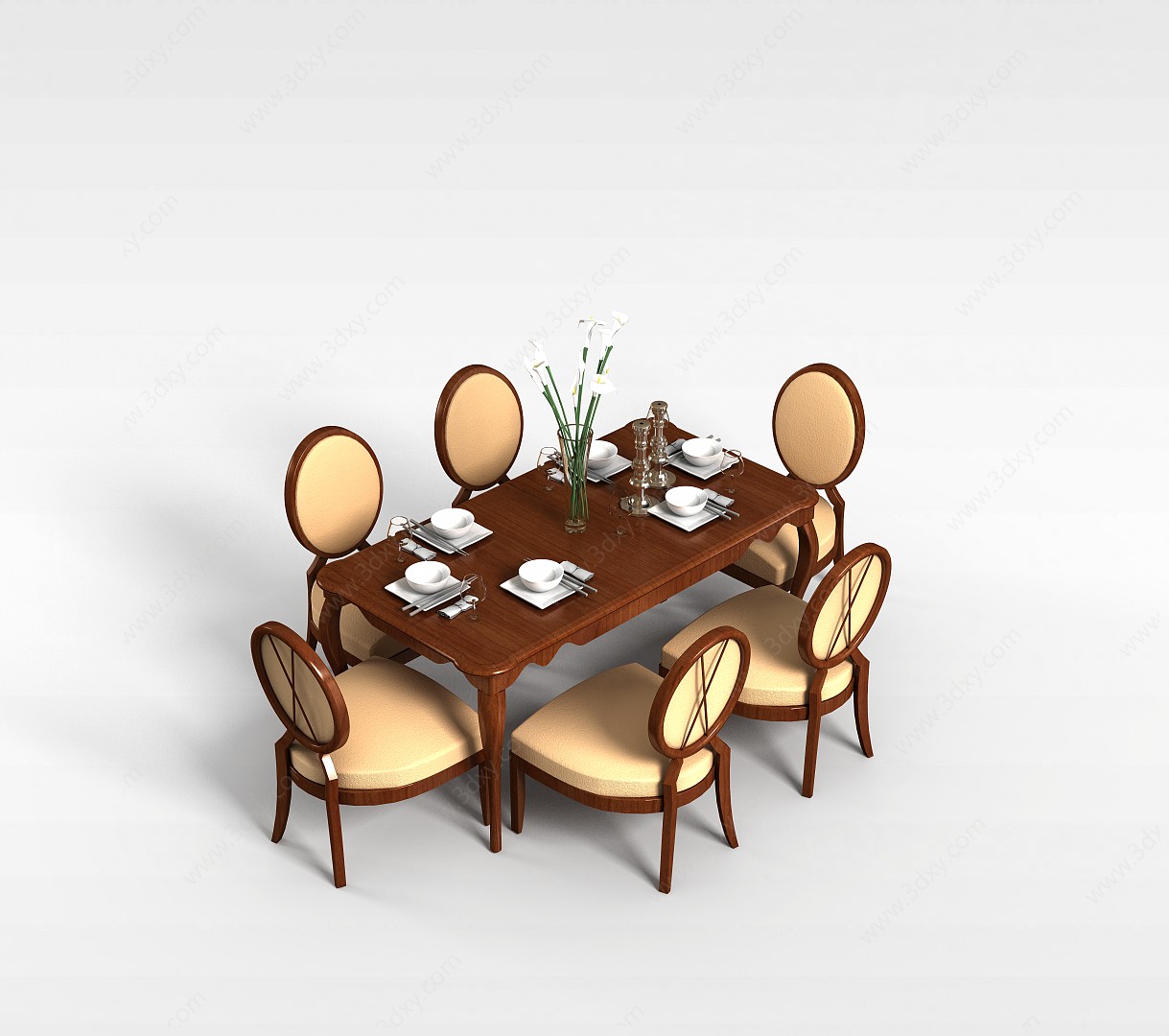 餐桌椅子3D模型