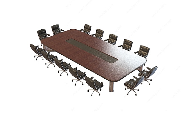 大型会议桌椅3D模型