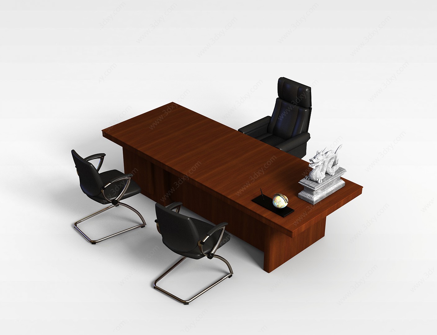 老板办公桌椅组合3D模型