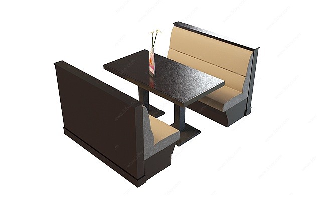 餐饮店桌椅3D模型
