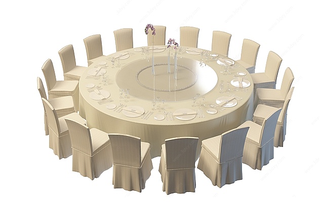 宴会厅桌椅3D模型