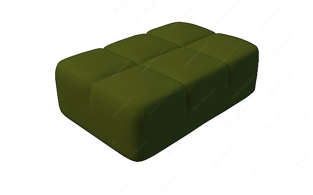 绿色沙发方凳3D模型