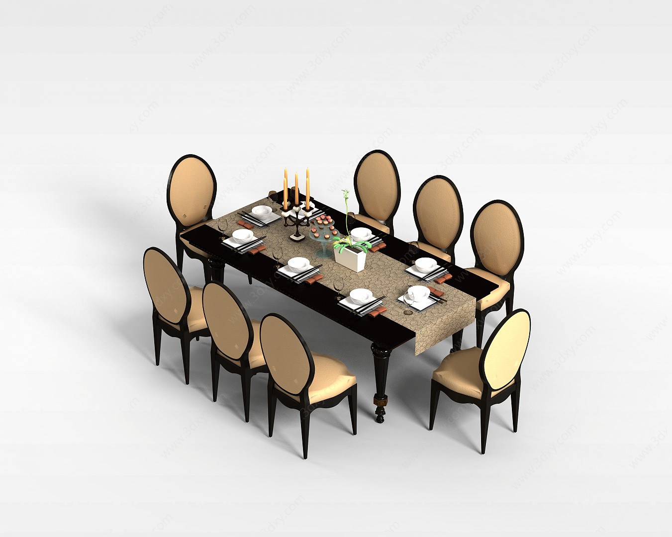 餐桌餐椅组合3D模型