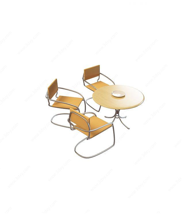 休闲铁艺桌椅3D模型