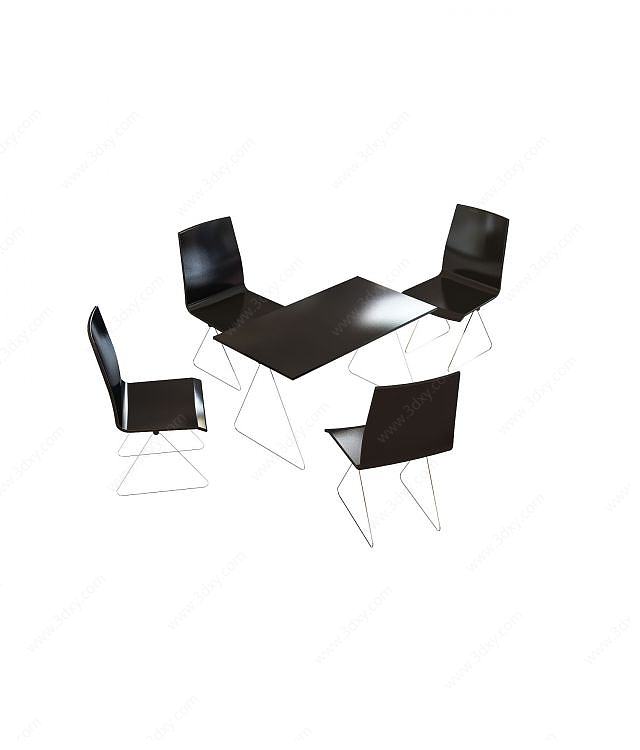 现代商务洽谈桌椅3D模型