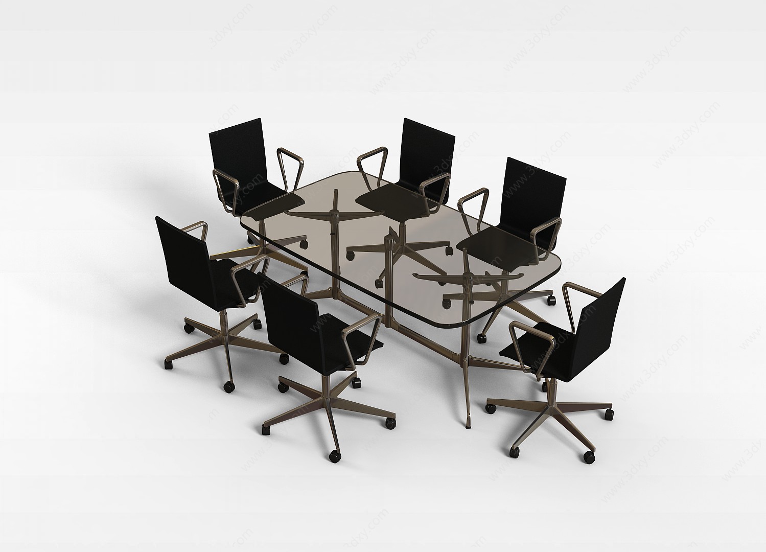 部门会议桌椅3D模型