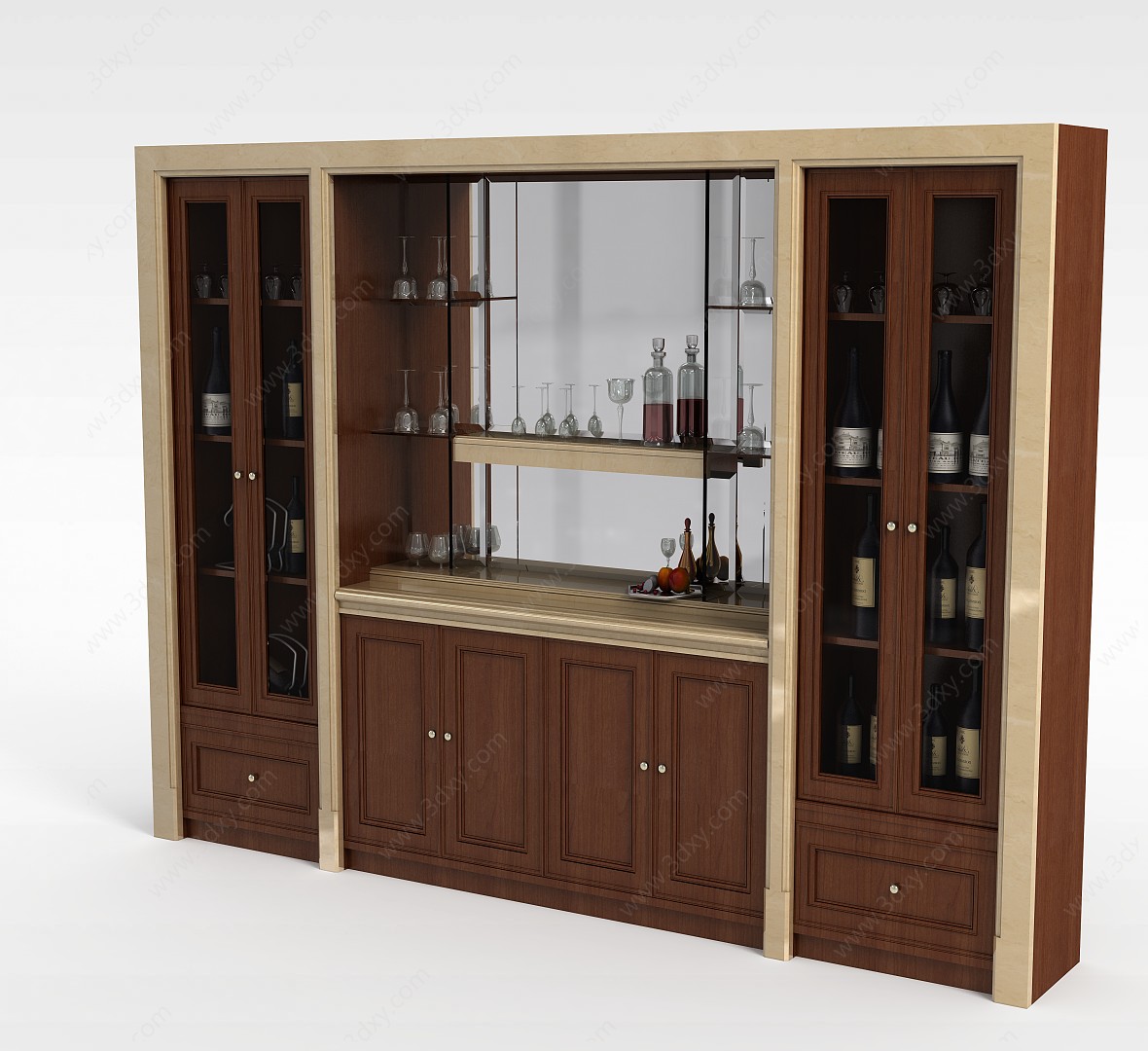 中式酒柜3D模型