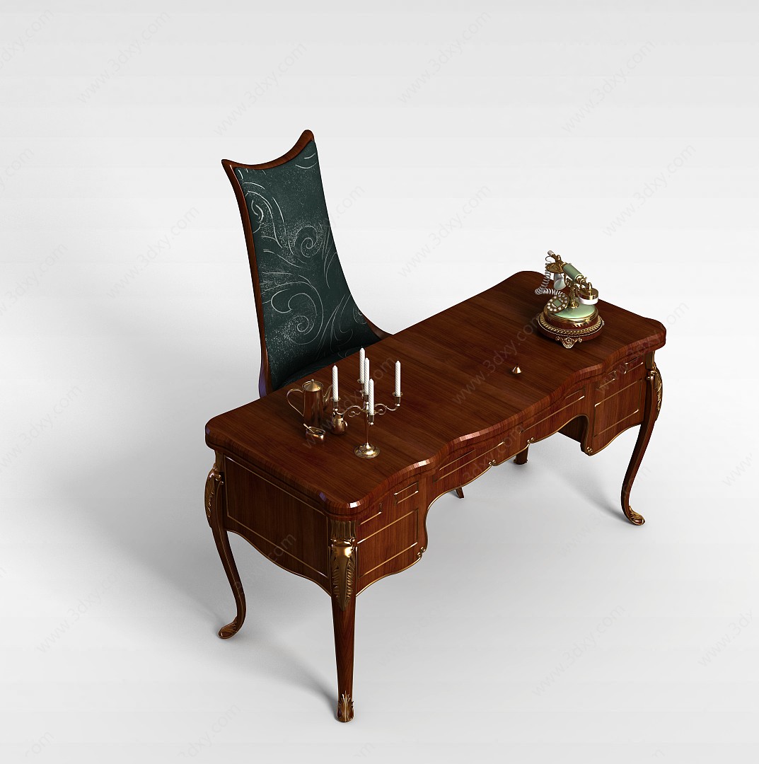 欧式镶边桌椅3D模型