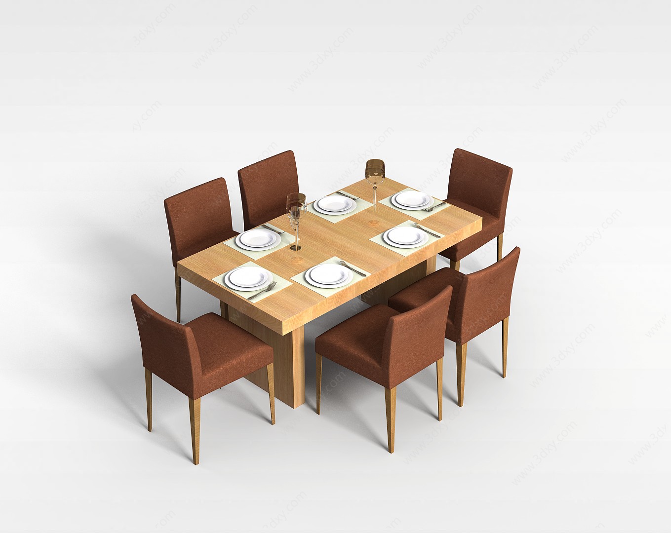 客厅餐桌餐椅3D模型