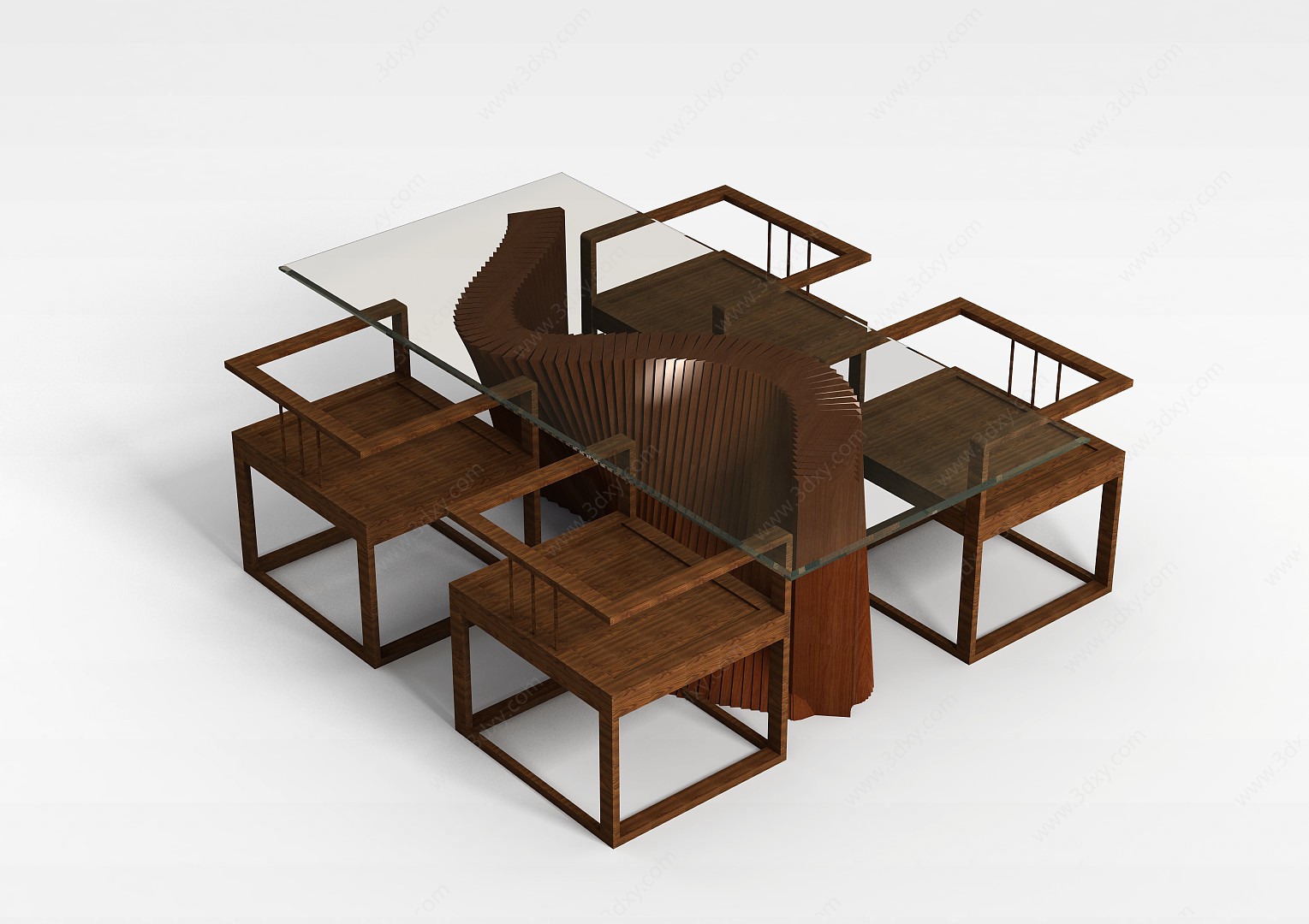 中式风格桌椅3D模型