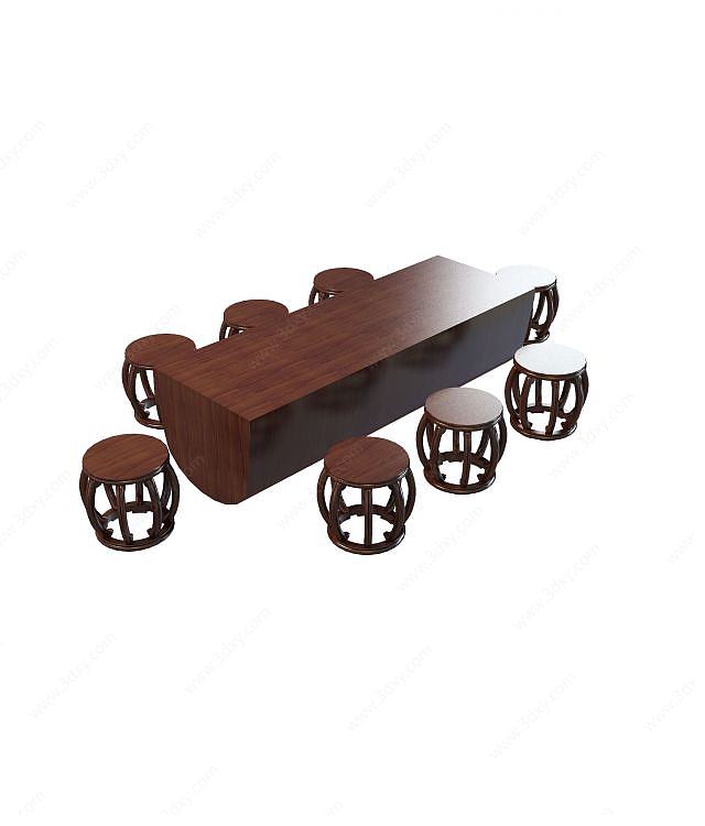 餐桌凳子3D模型