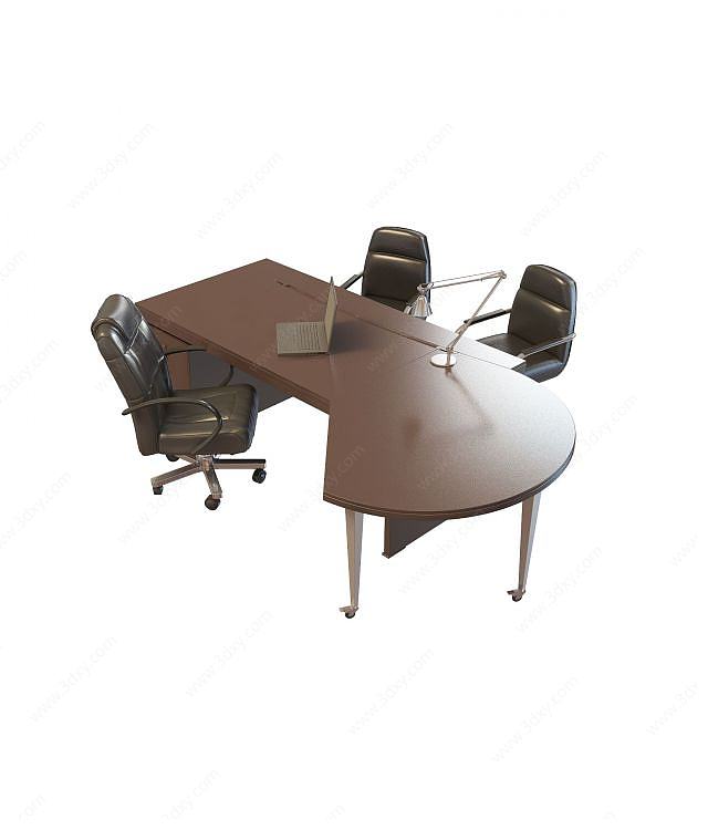 办公室桌椅3D模型